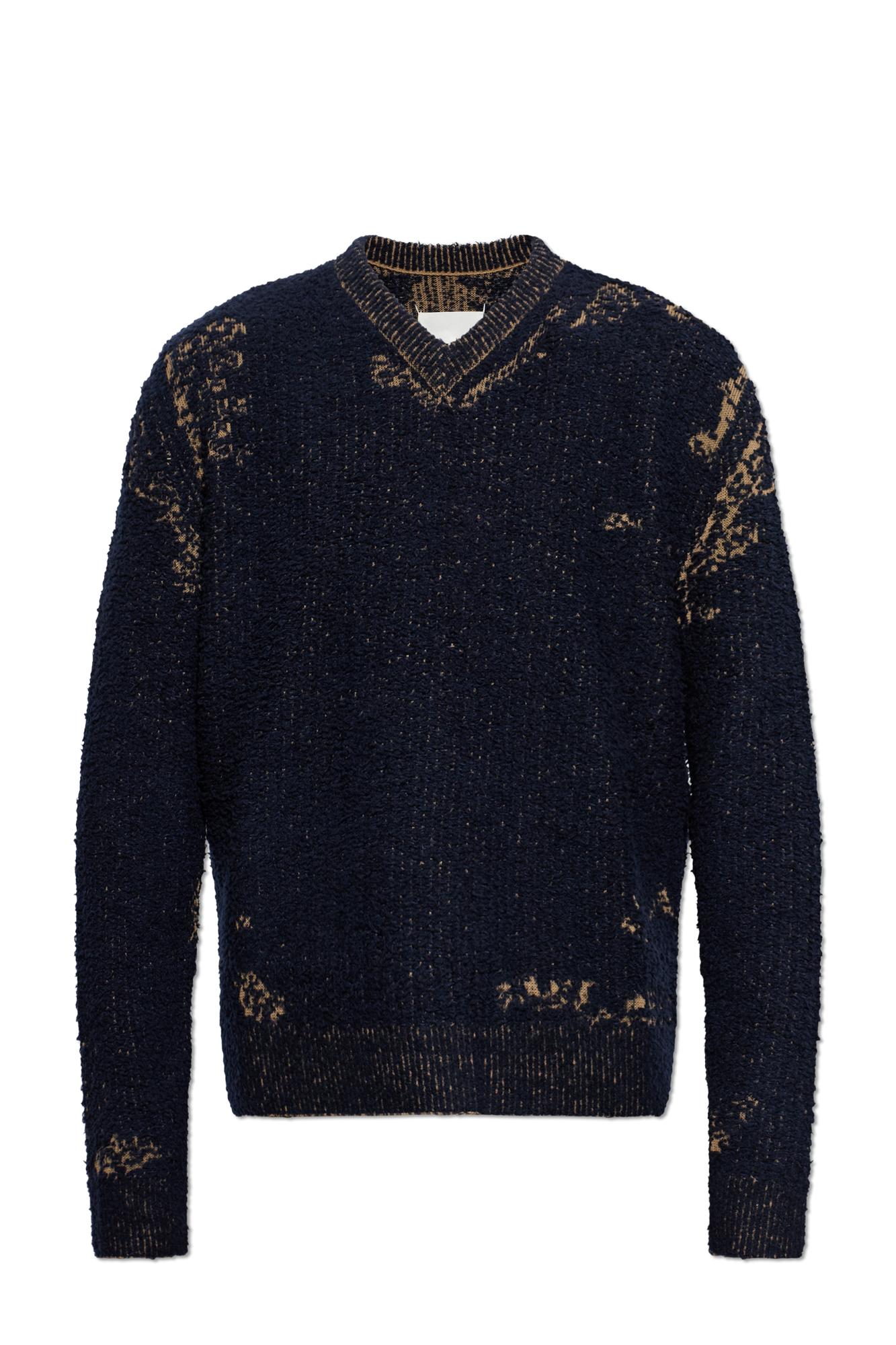 Maison Margiela Men's V-Neck Sweater in Navy Blue | Men's | Vitkac